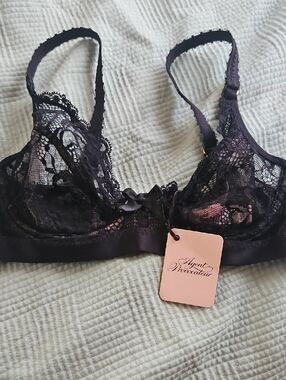 Agent Provocateur Black Lace Demi Bra with Satin Bow
